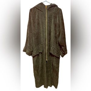 Lella Nelson Hooded Druid black 2 in 1 full length trench/waist jacket. XXL